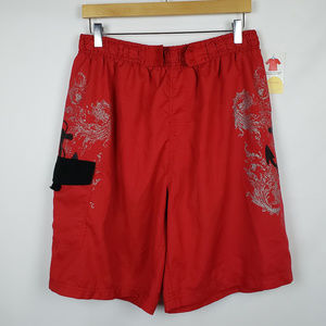 Water Sport Mens Swim Trunks Sz L 36/38 Red